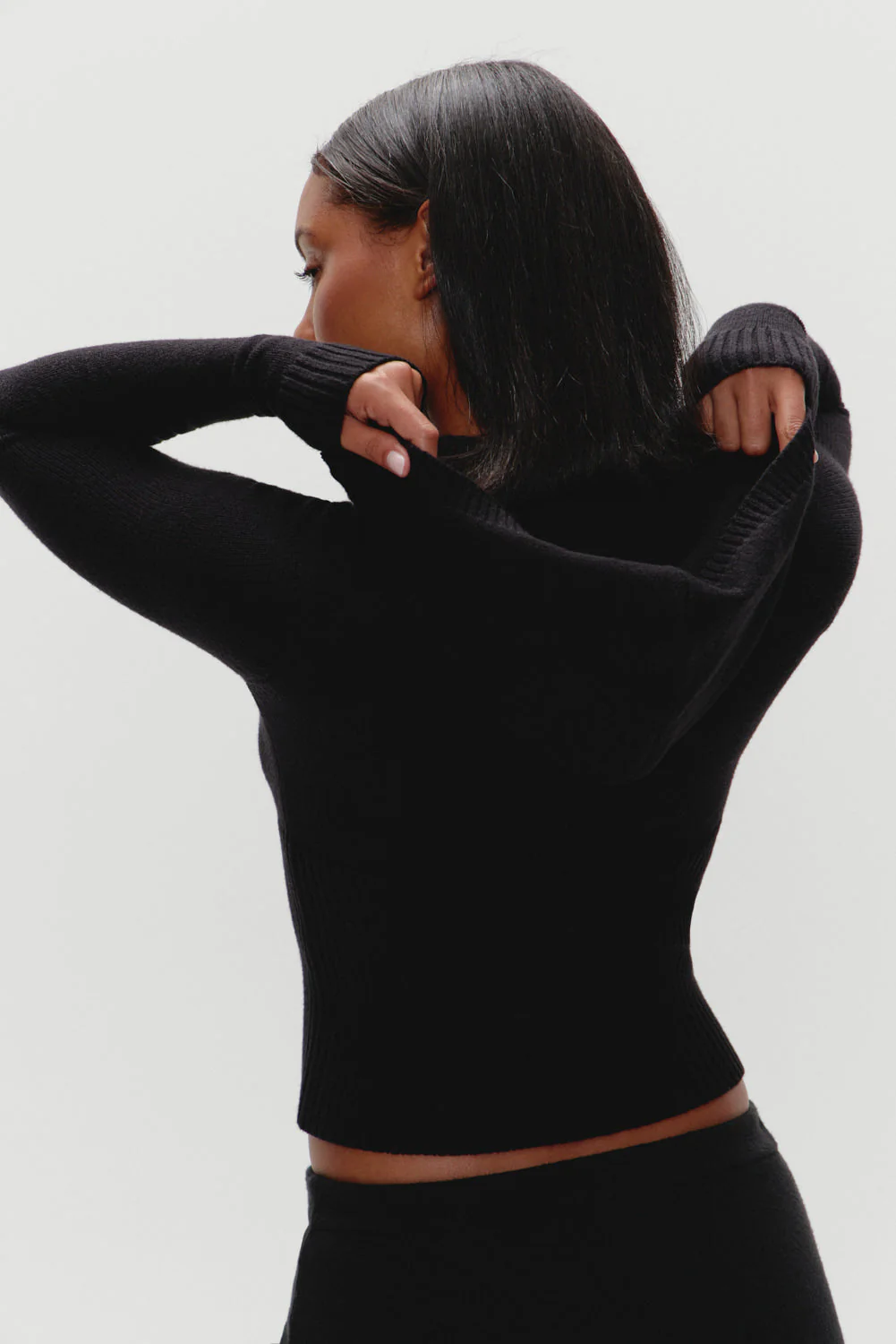 Hazel Knit Hoodie | Black - Image 4