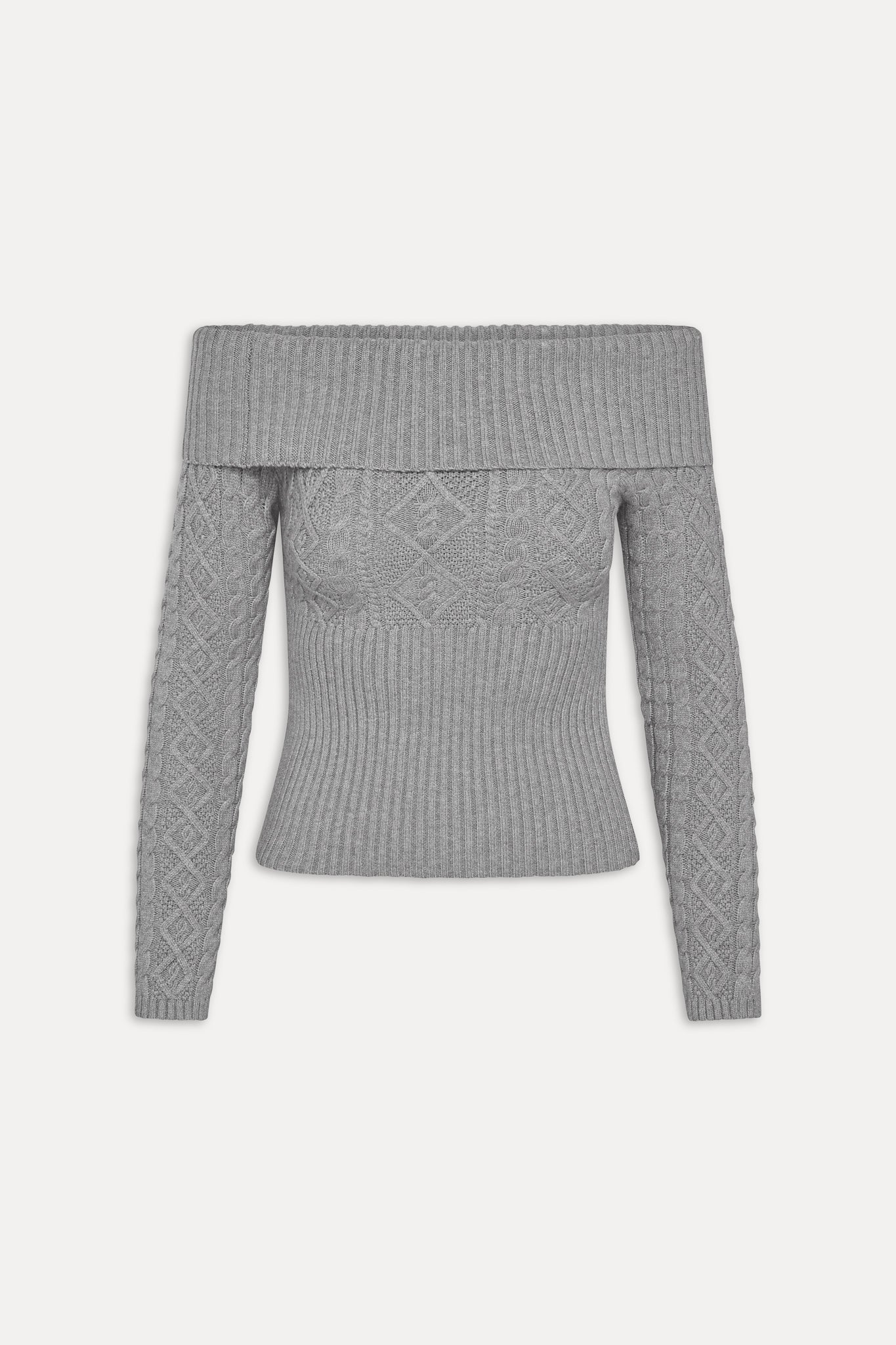 Jazz Off The Shoulder Knit Sweater | Cloud Cover - Image 3