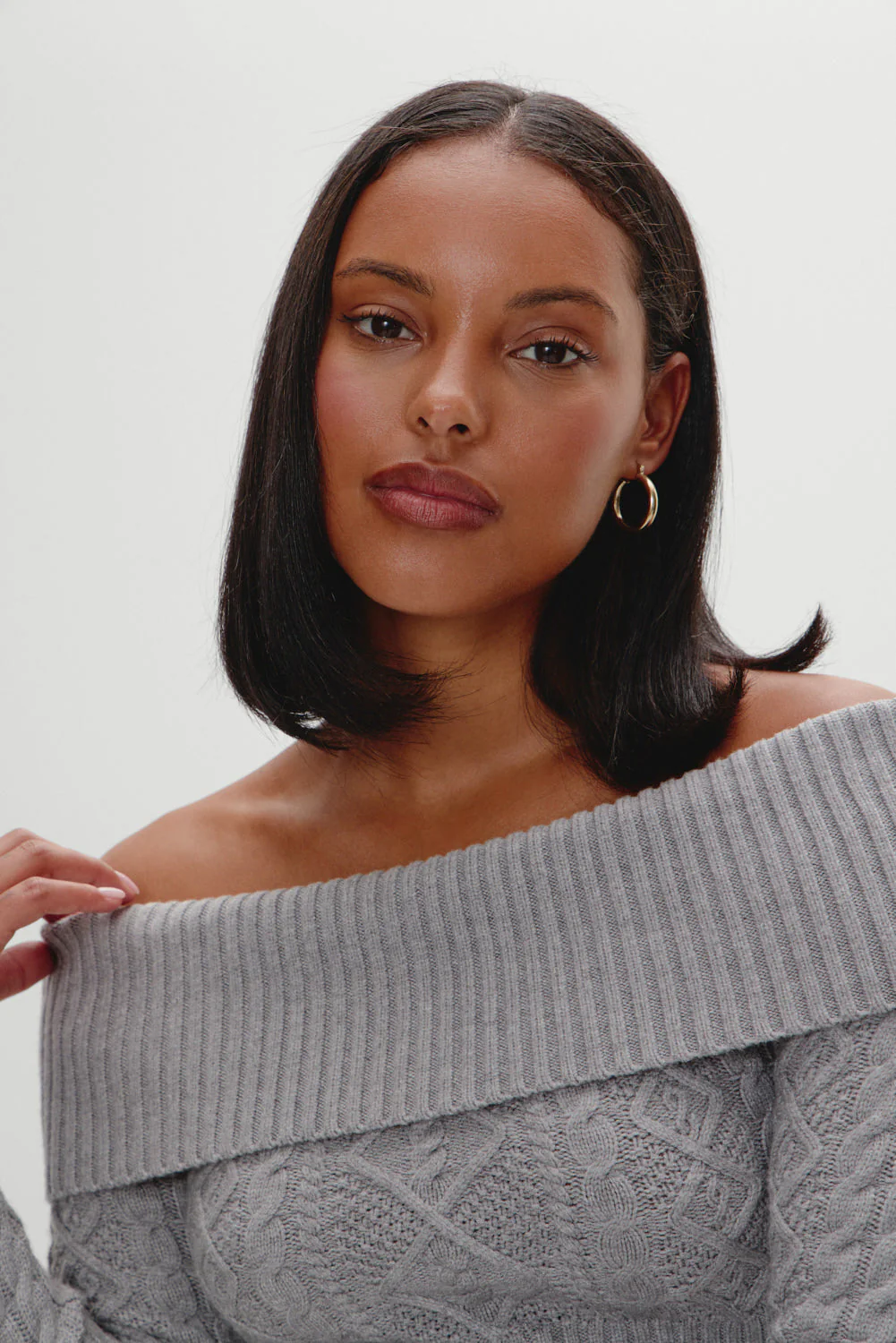 Jazz Off The Shoulder Knit Sweater | Cloud Cover - Image 6