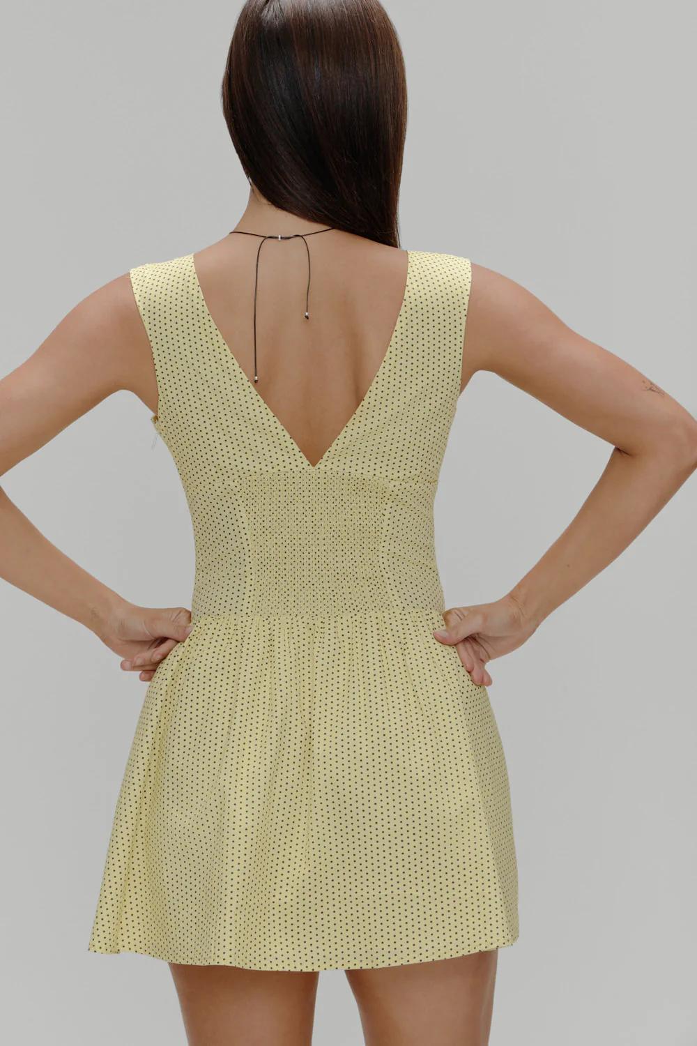 Marley Cotton Mini Dress | Lemon Dot - Image 4