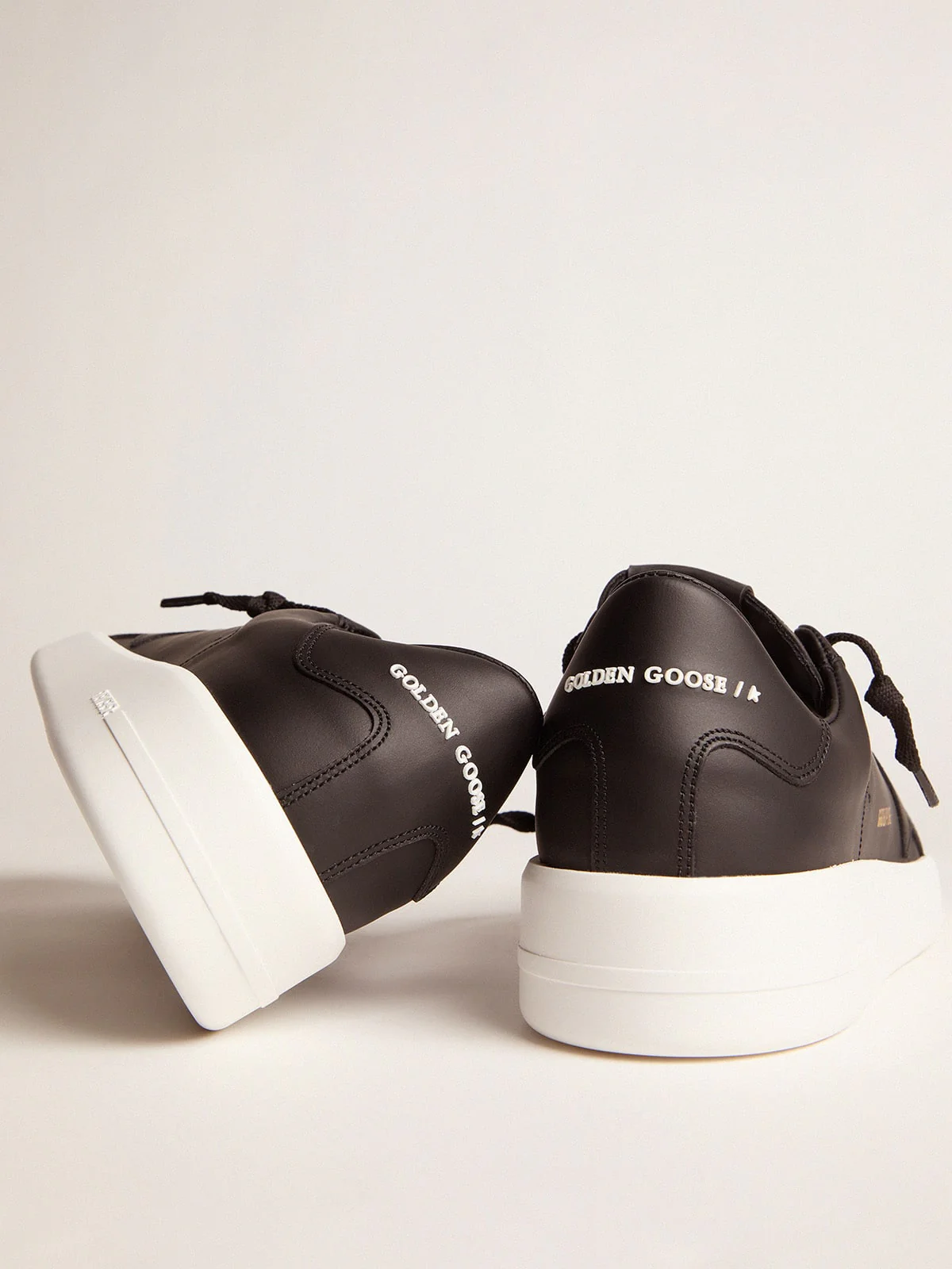 Men | Black Leather Purestar Sneakers | Black - Image 4