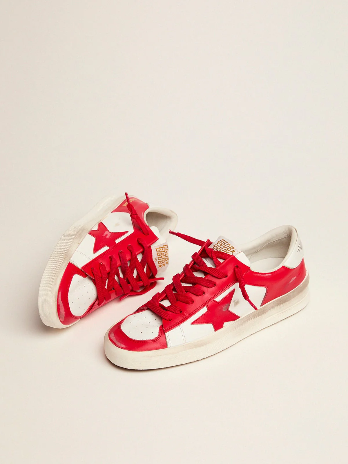 Men | Stardan White & Red Leather | White x Red - Image 10