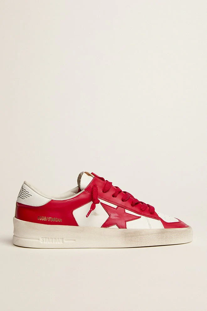 Men | Stardan White & Red Leather | White x Red - Image 4