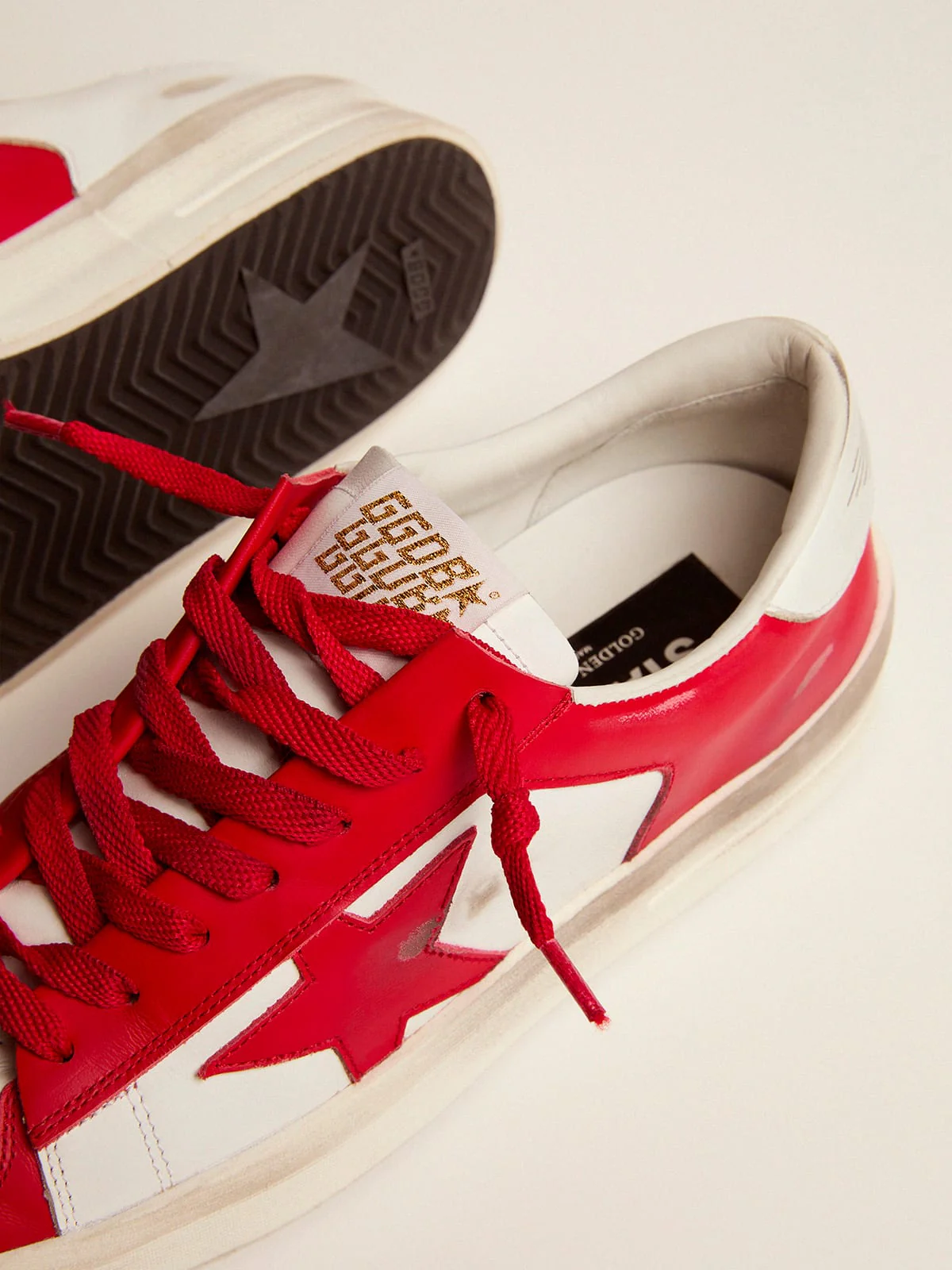 Men | Stardan White & Red Leather | White x Red - Image 5