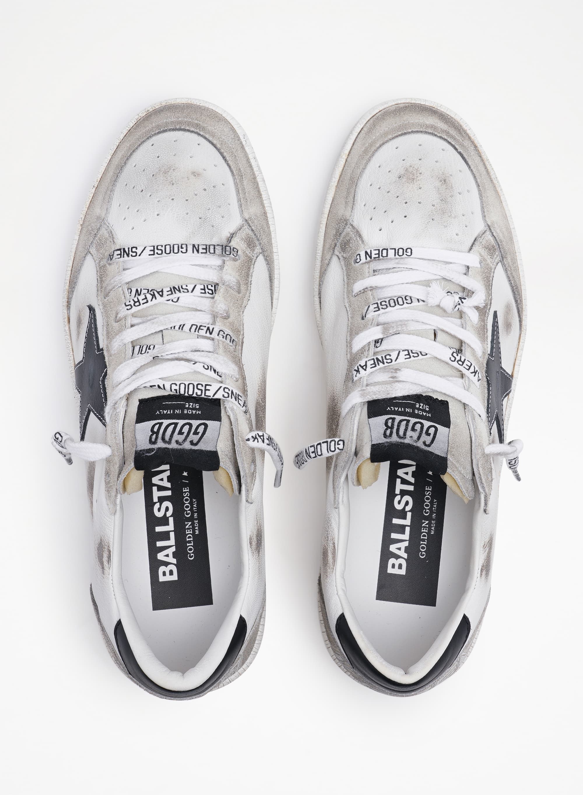 Women | Ball Star Sneakers White Leather & Ice-Gray Suede with Black Details | White x Ice x Black x - Image 5