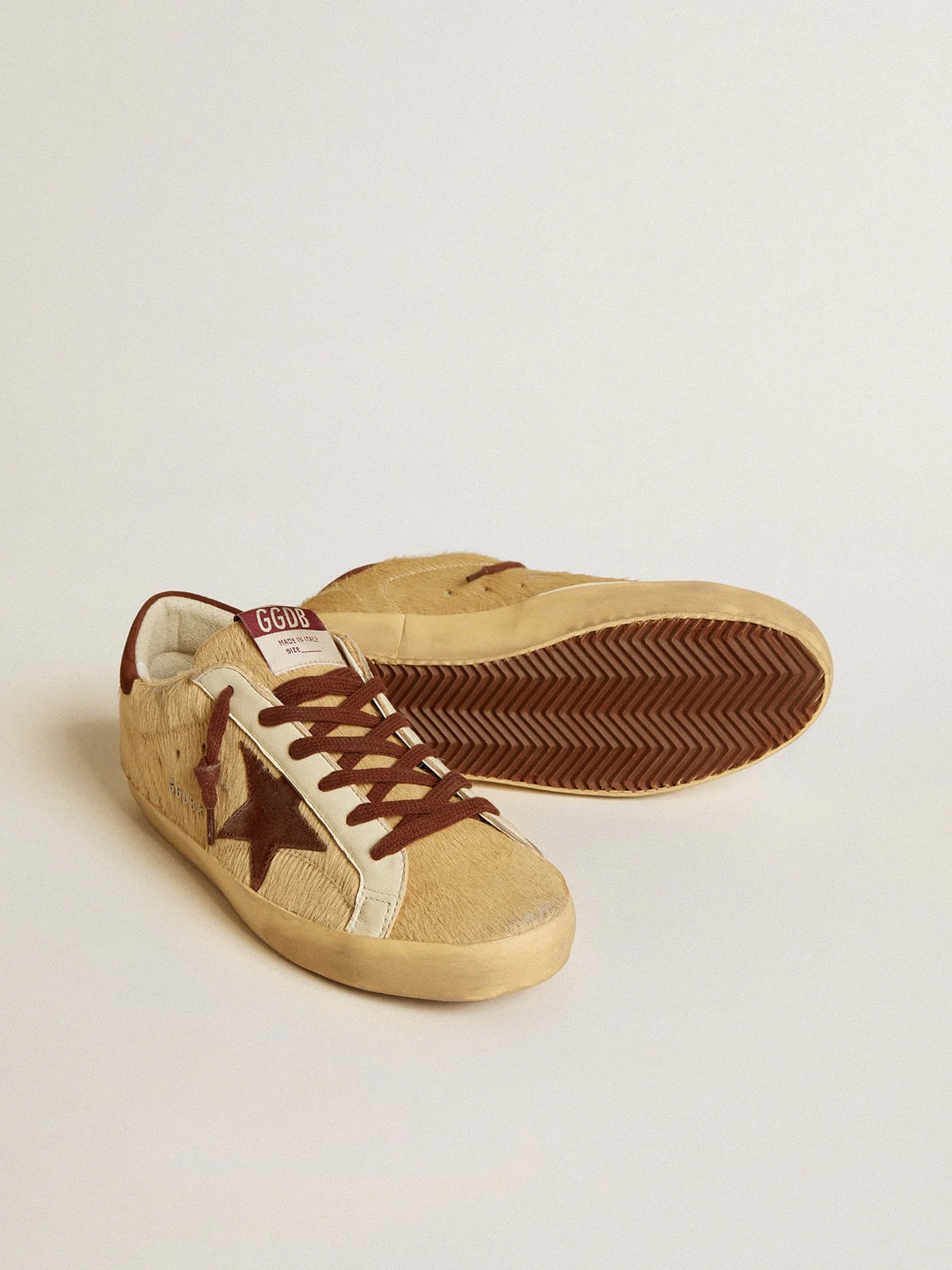 Women | Super-Star Beige Pony Skin with Brown Suede Star & Heel Tab | Butter x Brown - Image 3