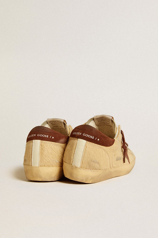 Women | Super-Star Beige Pony Skin with Brown Suede Star & Heel Tab | Butter x Brown - Image 6