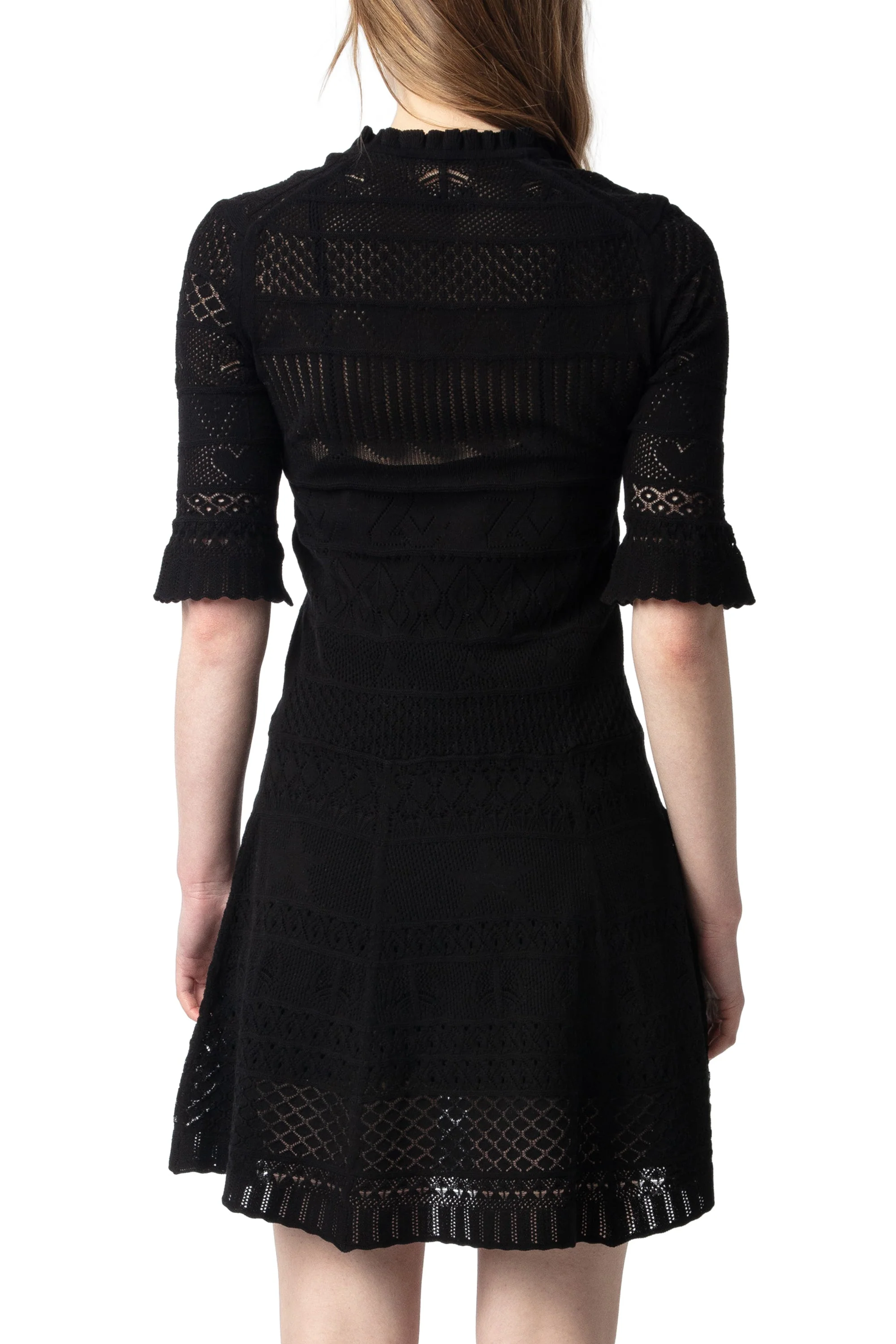 Memphisa CO Pointelle Dress | Black - Image 7