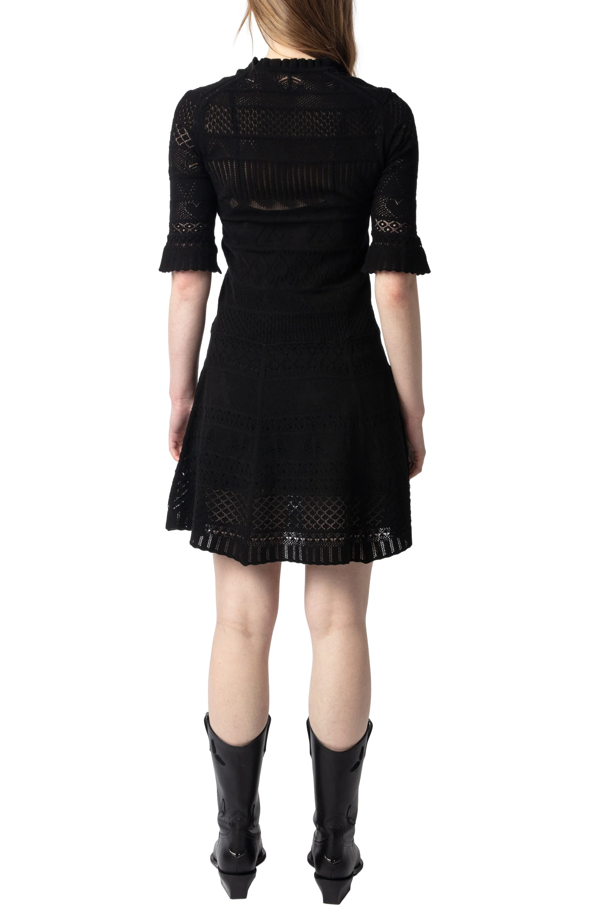 Memphisa CO Pointelle Dress | Black - Image 8